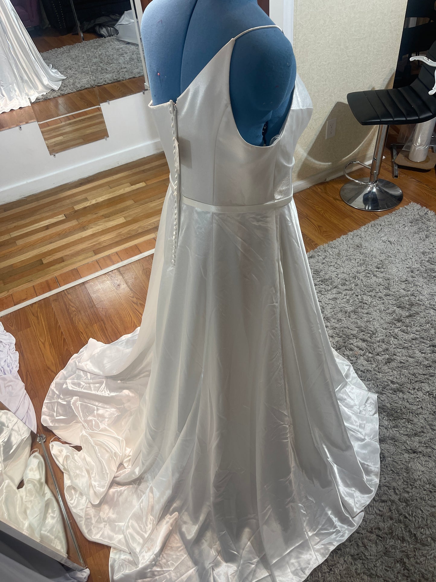 Satin One Shoulder Wedding Gown