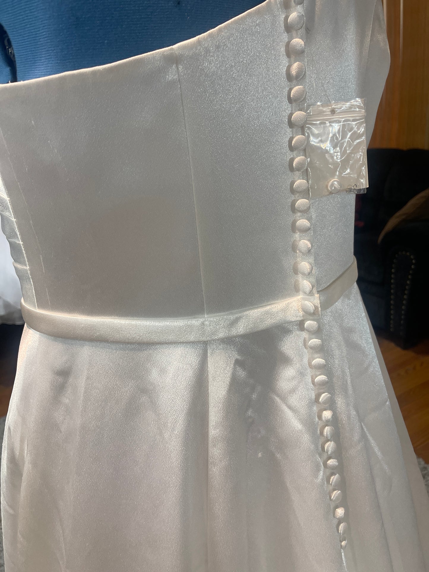 Satin One Shoulder Wedding Gown