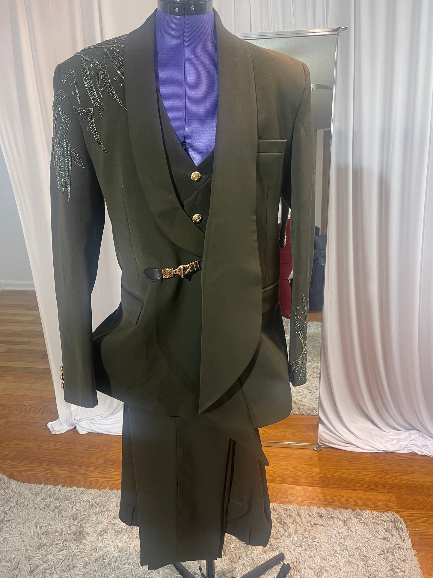 Green Suit With Embellishments