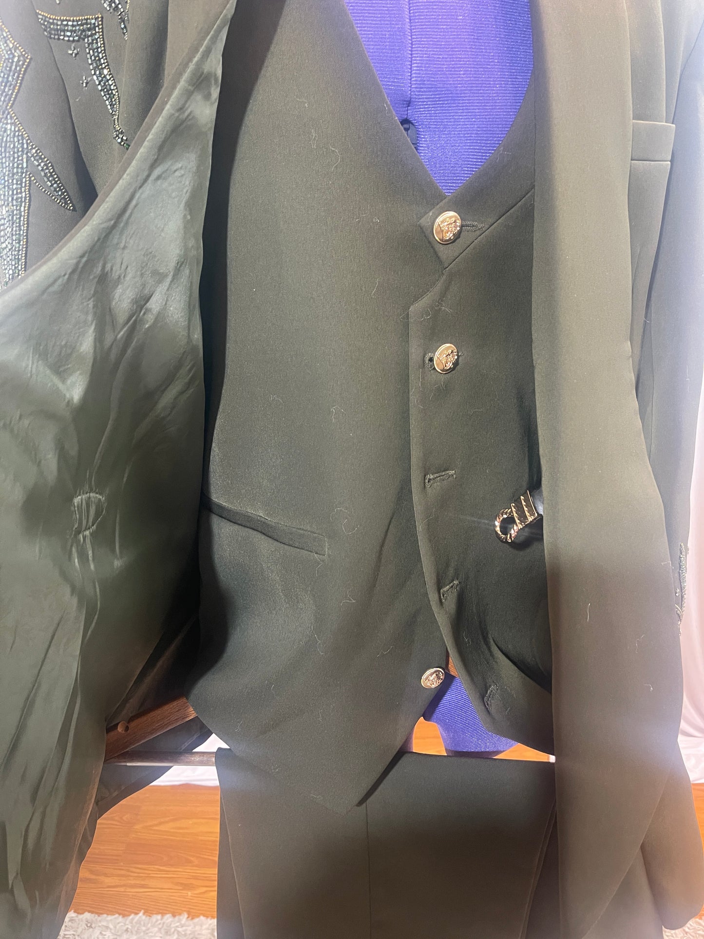 Green Suit With Embellishments