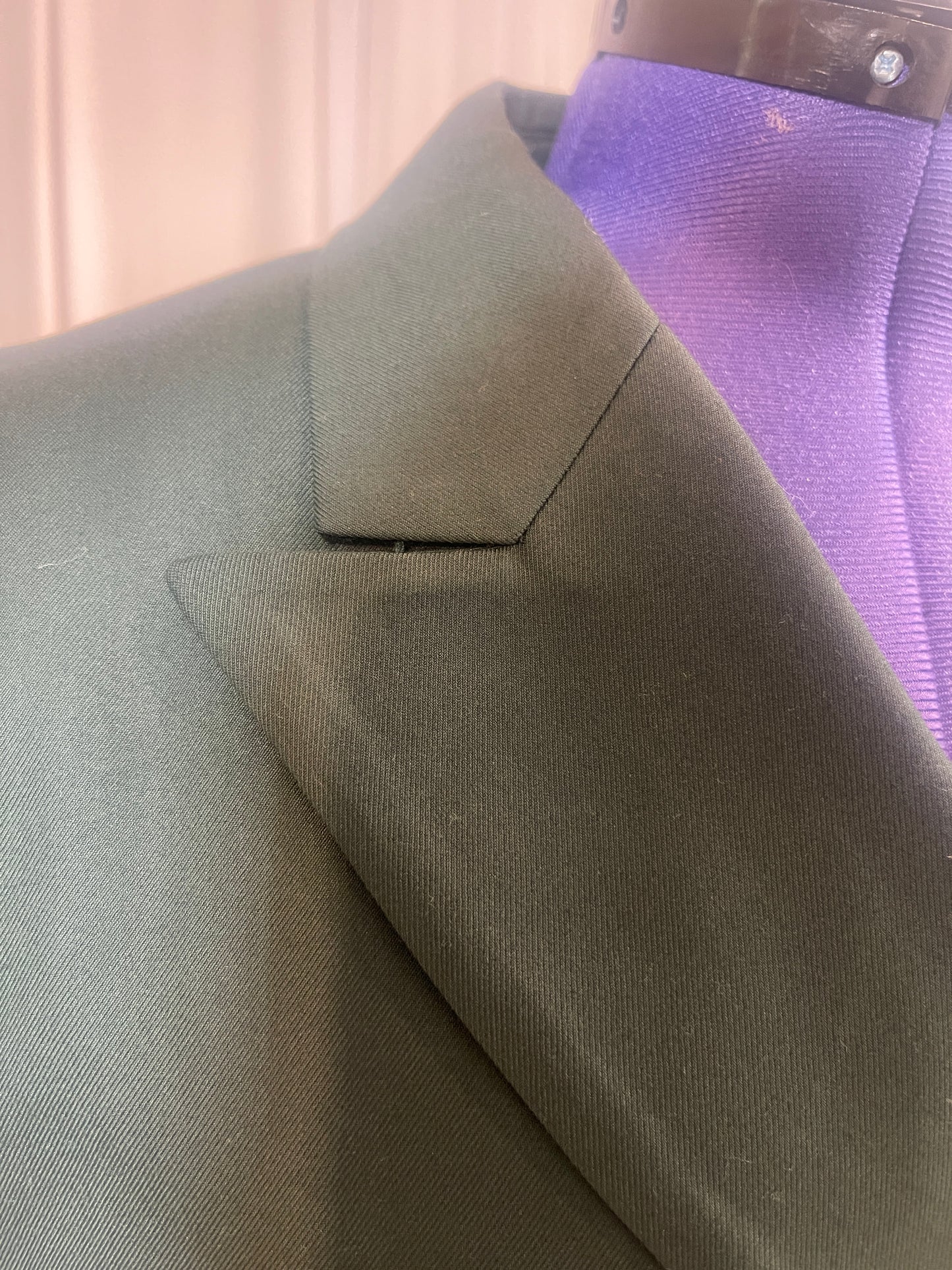 (Women) Green Suit With Lapel Pin